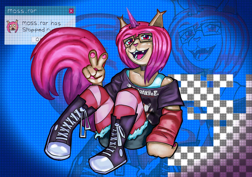 @AnimatedCat_7 's OC Moss on Artfight- 5/7/2026